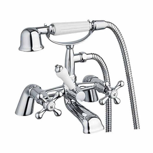  Kingsbury Traditional Bath Shower Mixer Tap - Chrome - welovecouk