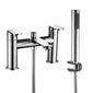 Aquadart Albury Bath Shower Mixer & Round Dual Rigid Riser Shower Kit - Chrome