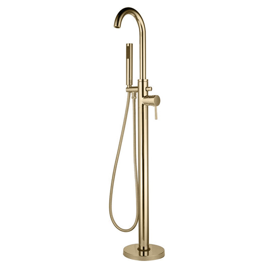  Aquadart Albury Freestanding Bath Shower Mixer - Brushed Brass - welovecouk