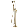  Aquadart Albury Freestanding Bath Shower Mixer - Brushed Brass - welovecouk