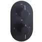 Aquadart Thermostatic Concealed Twin Valve with Round Fixed Shower Head and Round Handset - Black - welovecouk