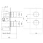 Aquadart Concealed Shower System Squared Twin Valve with Outlet Elbow and Slide Rail Kit