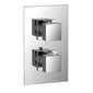 Aquadart Concealed Shower System Squared Twin Valve with Outlet Elbow and Slide Rail Kit