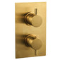 Aquadart Equate Concealed Twin Valve Round Head - Brushed Brass