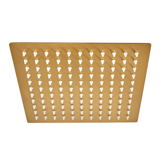  Aquadart Observa 200mm Square Thin Shower Head - Brushed Brass