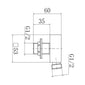 Aquadart Concealed Shower System Squared Twin Valve with Outlet Elbow and Slide Rail Kit