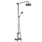 Nuie Traditional Thermostatic Shower Valve & Dual Kit - Brushed Pewter - welovecouk