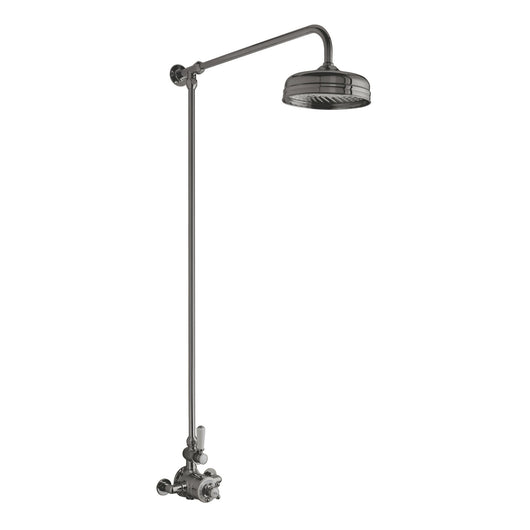  Hudson Reed Traditional Thermostatic Shower Kit With Fixed Head - Brushed Pewter - welovecouk