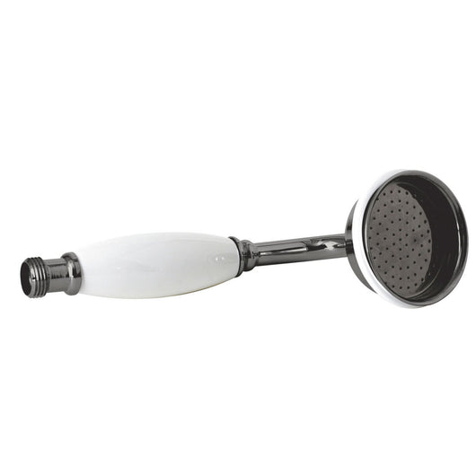  Nuie Minimalist White Topaz Large Traditional Handset - Brushed Pewter - welovecouk