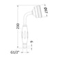Nuie Minimalist White Topaz Large Traditional Handset - Brushed Pewter - welovecouk