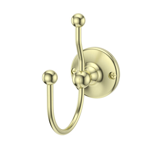  Holborn Double Robe Hook- Brushed Brass - welovecouk
