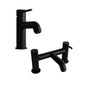 Mayford Matt Black 1600 Complete 500 Vanity Shower Bathroom Suite - Mid Grey