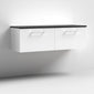 Nuie Arno 1200mm Wall Hung 2-Drawer Vanity & Laminate Worktop - Gloss White