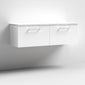 Nuie Arno 1200mm Wall Hung 2-Drawer Vanity & Laminate Worktop - Gloss White