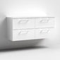 Nuie Arno 1200mm Wall Hung 4-Drawer Vanity & Worktop - Gloss White