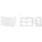 Nuie Arno 800mm Wall Hung 2-Drawer Vanity & Laminate Worktop - Gloss White