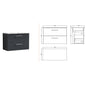 Nuie Arno 800mm Wall Hung 2-Drawer Vanity & Laminate Worktop - Soft Black