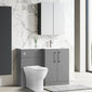 Nuie Arno L-Shaped 1100 Floor Standing Marble Stone Basin Combination Unit - Satin Grey with Freya Toilet - welovecouk