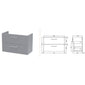 Nuie Arno 800mm Wall Hung 2-Drawer Vanity & Laminate Worktop - Satin Grey