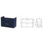 Nuie Arno 800mm Wall Hung 2-Drawer Vanity & Laminate Worktop - Midnight Blue