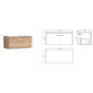 Nuie Arno 800mm Wall Hung 1-Drawer Vanity & Laminate Worktop - Bleached Oak