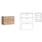 Nuie Arno 800mm Wall Hung 2-Drawer Vanity & Laminate Worktop - Bleached Oak