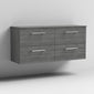 Nuie Arno 1200mm Wall Hung 4-Drawer Vanity & Worktop - Anthracite