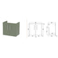 Nuie Arno 600mm Wall Hung 2-Door Vanity & Laminate Worktop - Satin Green