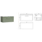 Nuie Arno 800mm Wall Hung 1-Drawer Vanity & Laminate Worktop - Satin Green