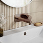 Nuie Arvan Wall Mounted 2 Tap Hole Basin Mixer With Plate - Brushed Bronze - welovecouk