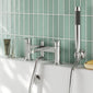 Nuie Arvan  Deck Mounted Bath Shower Mixer With Kit - Chrome - welovecouk