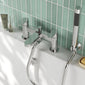 Nuie Arvan  Deck Mounted Bath Shower Mixer With Kit - Chrome - welovecouk