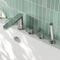 Nuie Arvan  Deck Mounted 5 Tap Hole Bath Shower Mixer - Chrome - welovecouk