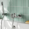  Nuie Arvan Wall Mounted Bath Shower Mixer With Kit - Chrome - welovecouk