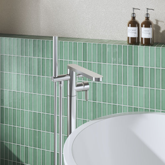  Nuie Arvan  Freestanding Bath Shower Mixer - Chrome - welovecouk