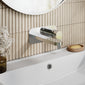 Nuie Arvan Wall Mounted 2 Tap Hole Basin Mixer With Plate - Chrome - welovecouk