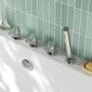 Nuie Arvan Deck Mounted 4 Tap Hole Bath Shower Mixer No Spout - Chrome - welovecouk