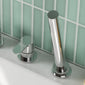 Nuie Arvan Deck Mounted 4 Tap Hole Bath Shower Mixer No Spout - Chrome - welovecouk