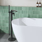 Nuie Arvan Freestanding Bath Shower Mixer - Matt Black - welovecouk