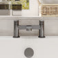 Nuie Arvan  Deck Mounted Bath Filler - Brushed Gun Metal - welovecouk