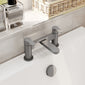 Nuie Arvan  Deck Mounted Bath Filler - Brushed Gun Metal - welovecouk