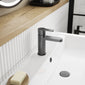 Nuie Arvan Mono Basin Mixer With Push Button Waste - Brushed Gun Metal - welovecouk
