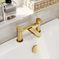 Nuie Arvan Deck Mounted Bath Filler - Brushed Brass - welovecouk