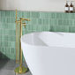 Nuie Arvan Freestanding Bath Shower Mixer - Brushed Brass - welovecouk