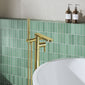 Nuie Arvan Freestanding Bath Shower Mixer - Brushed Brass - welovecouk