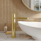 Nuie Arvan High-Rise Mono Basin Mixer (No Waste) - Brushed Brass - welovecouk