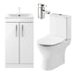 Misirlou 500mm Floor standing Cloakroom Vanity Unit & Close Coupled Toilet Pack - White