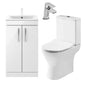 Misirlou 500mm Floor standing Cloakroom Vanity Unit & Close Coupled Toilet Pack - White