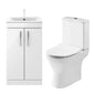 Misirlou 500mm Floor standing Cloakroom Vanity Unit & Close Coupled Toilet Pack - White