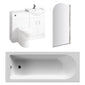 Alpha Foundation Straight Single Ended Shower Bathroom Suites 1600 x 700 with Vanity & WC